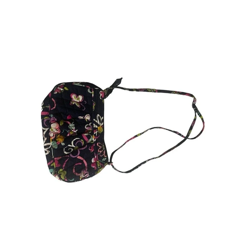 Vera Bradley Frannie Ribbon Crossbody Sling Bag Adjustable Strap Center Zip